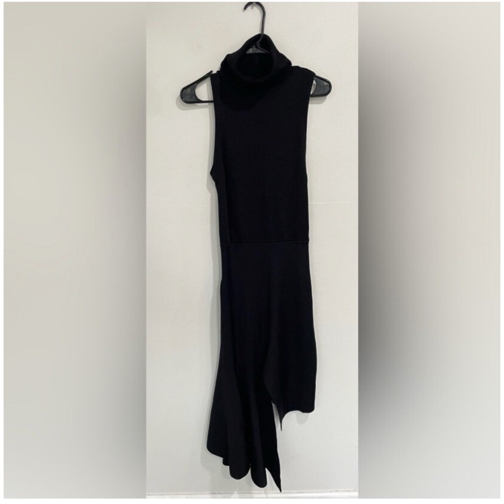 Alice + Olivia Hollis Mock-Neck Cascade Dress Sz XS